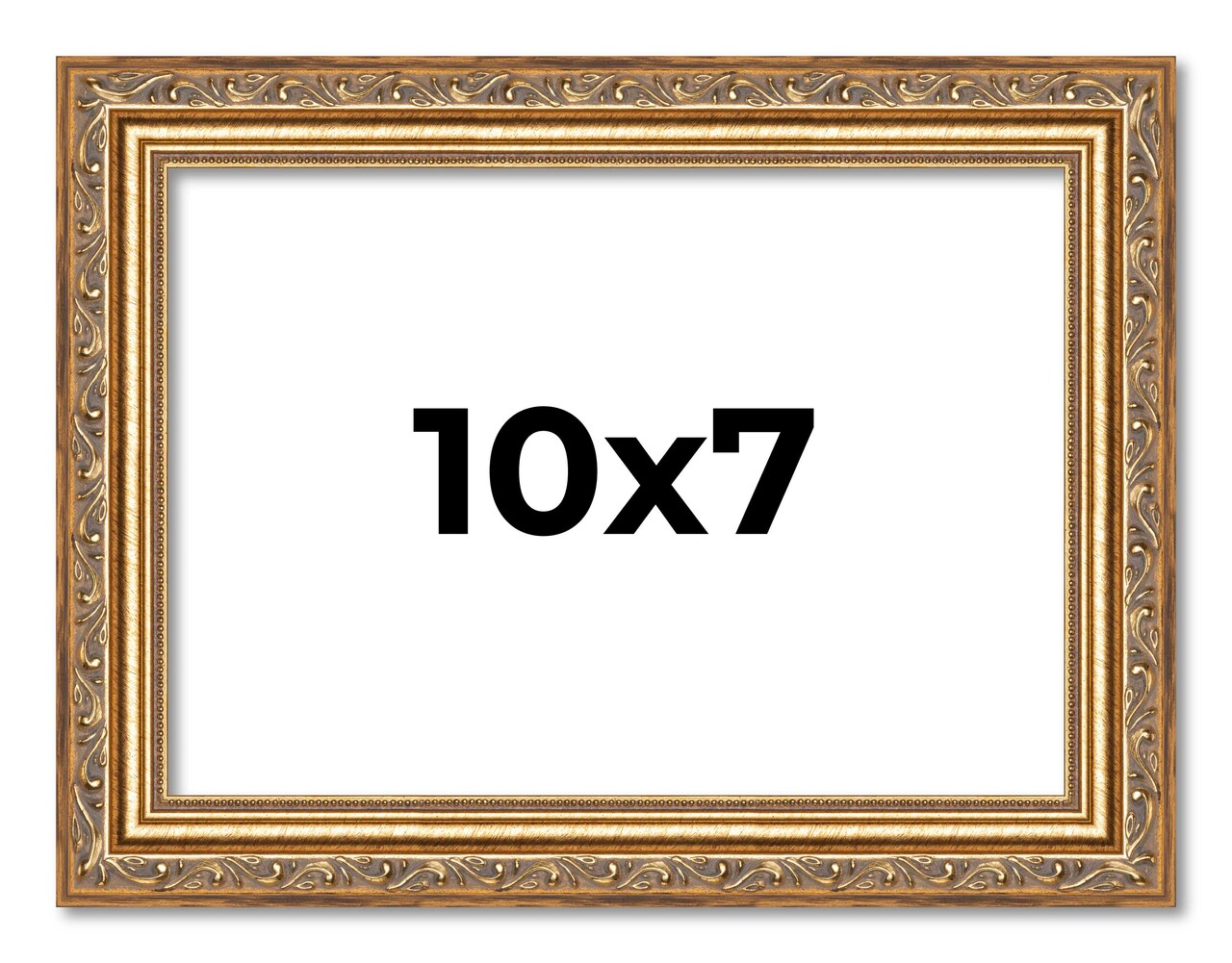 10x7 Solid Wood Antique Picture Frame with UV-Resistant Acrylic & Acid-Free Backing, Available in 4 Finishes: Bronze, Gold, Silver, and Gold with Black